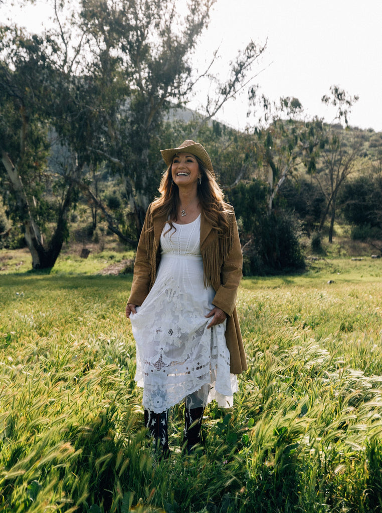 Jane Seymour in western style cowboy boots by Dixon Boots